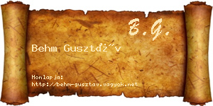 Behm Gusztáv névjegykártya