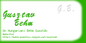 gusztav behm business card